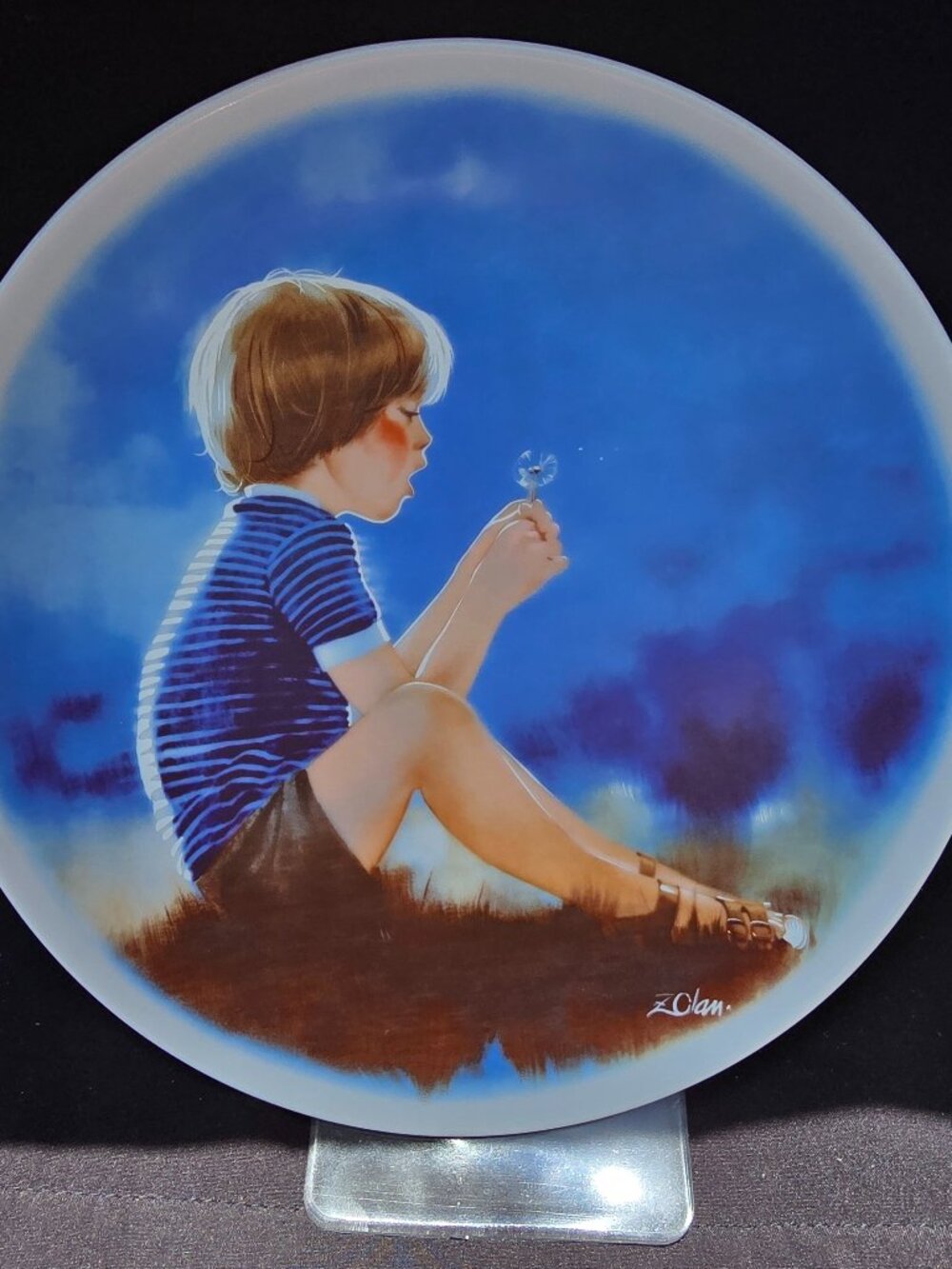 1978 Donald Zolan “Erik and Dandelion” Plate • Zolan’s Children • First Issue •